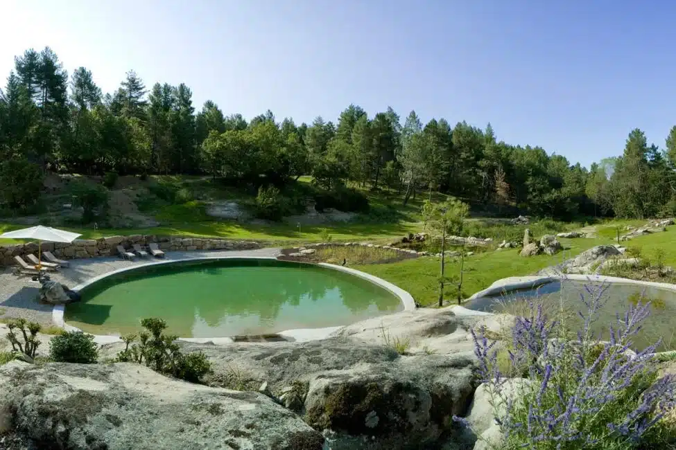 Piscine naturelle du Domaine du Taillé pour la retraite yoga France