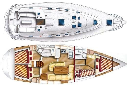 Plan du bateau du stage yoga et voile